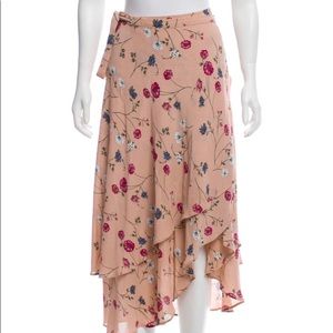 Reformation floral wrap skirt